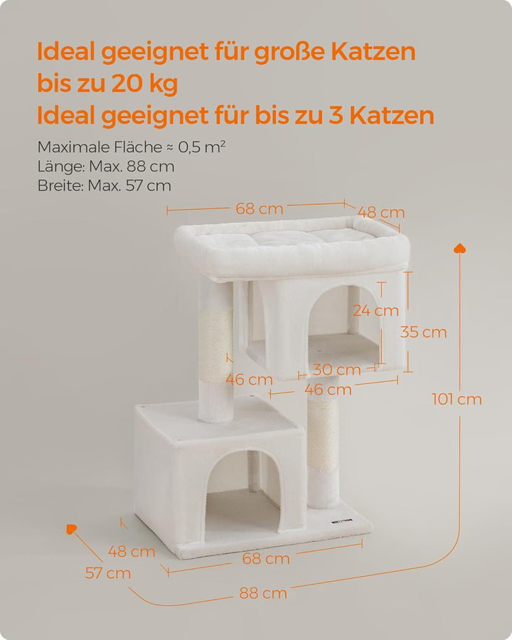 Feandrea Kratzbaum, 101 cm Katzenbaum, XL, Katzenhaus für extra grosse Katzen bis zu 20 kg, grosse P