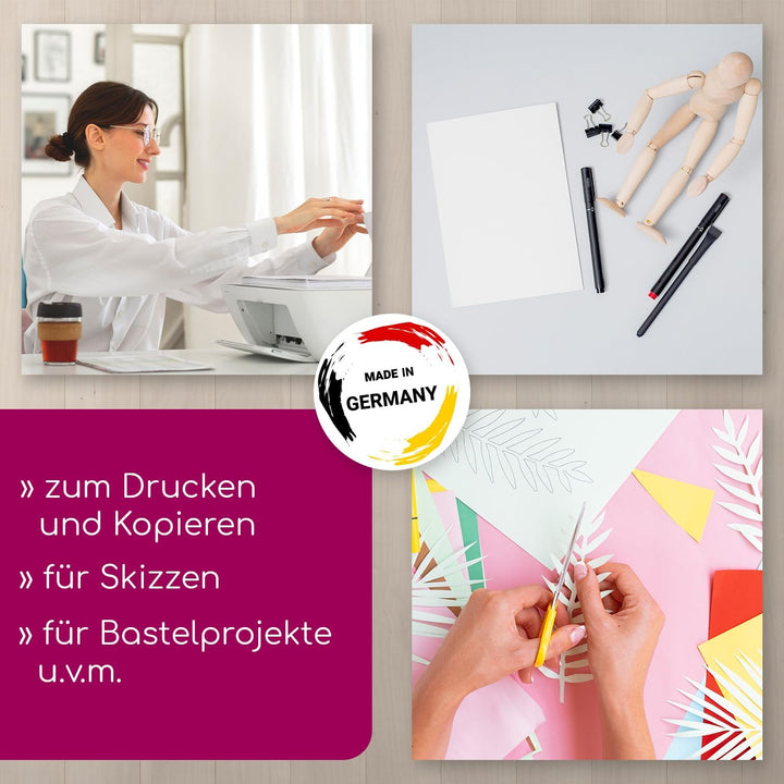 younikat Blanko Papier DIN A3 Weiss - 400g Kartonpapier 50 Blatt I Bastelkarton zum Selbstgestalten