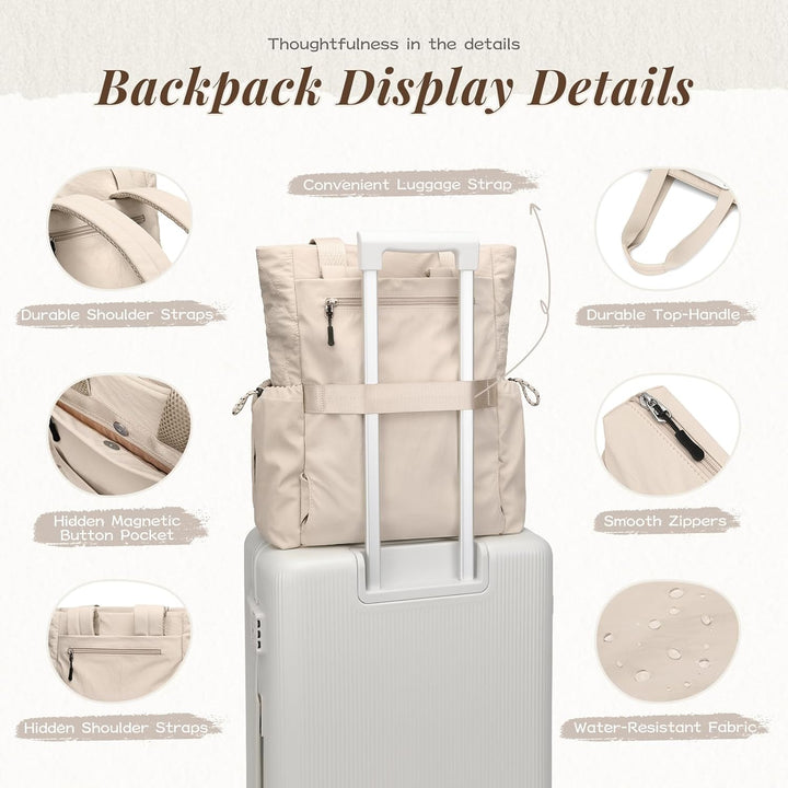GOLF SUPAGS Convertible Laptop Rucksack Damen Yogatasche Sporttasche, Gesteppte Tragetasche, Yogamat