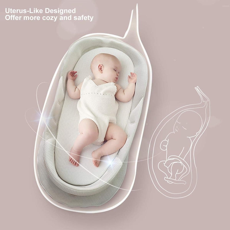 Bebamour Babybett Faltbare Wiege für das Bett Bionic Reisebett Womb-Like Protector Baby Kuschelnest