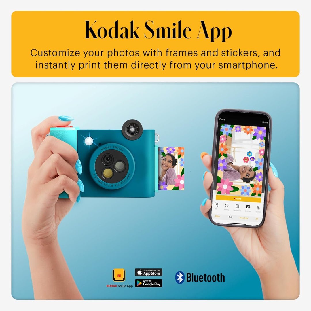 KODAK Smile+ 2-in-1 Digitale Sofortbildkamera & kabelloser Bluetooth-Fotodrucker - 10MP, Spezialeffe