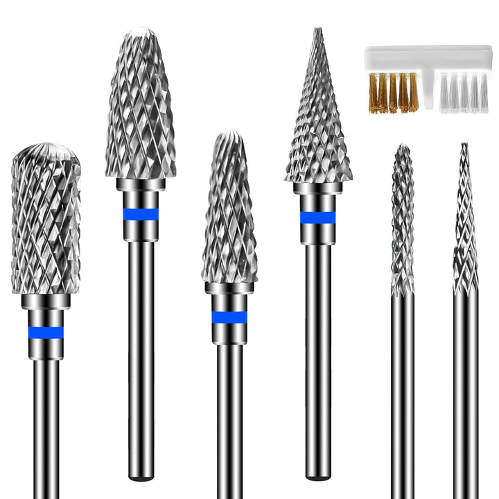 Diesisa 6 Stück Nagelfräser Bits, Nagelfräser Aufsätze 3/32 Zoll (2,35 mm), Hartmetall Bits für Nage