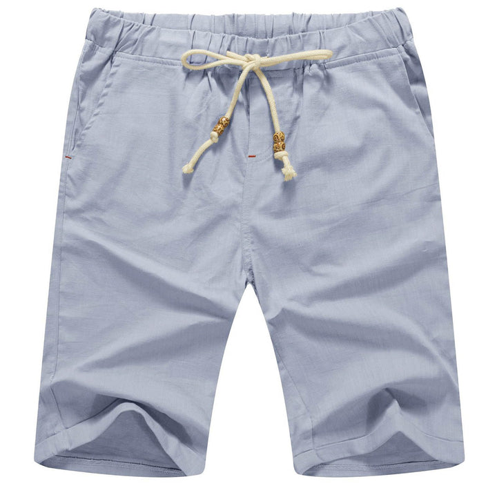 JustSun Kurze Hosen Herren Leinen Shorts Leicht Atmungsaktiv mit Tunnelzug, 3XL Silbergrau