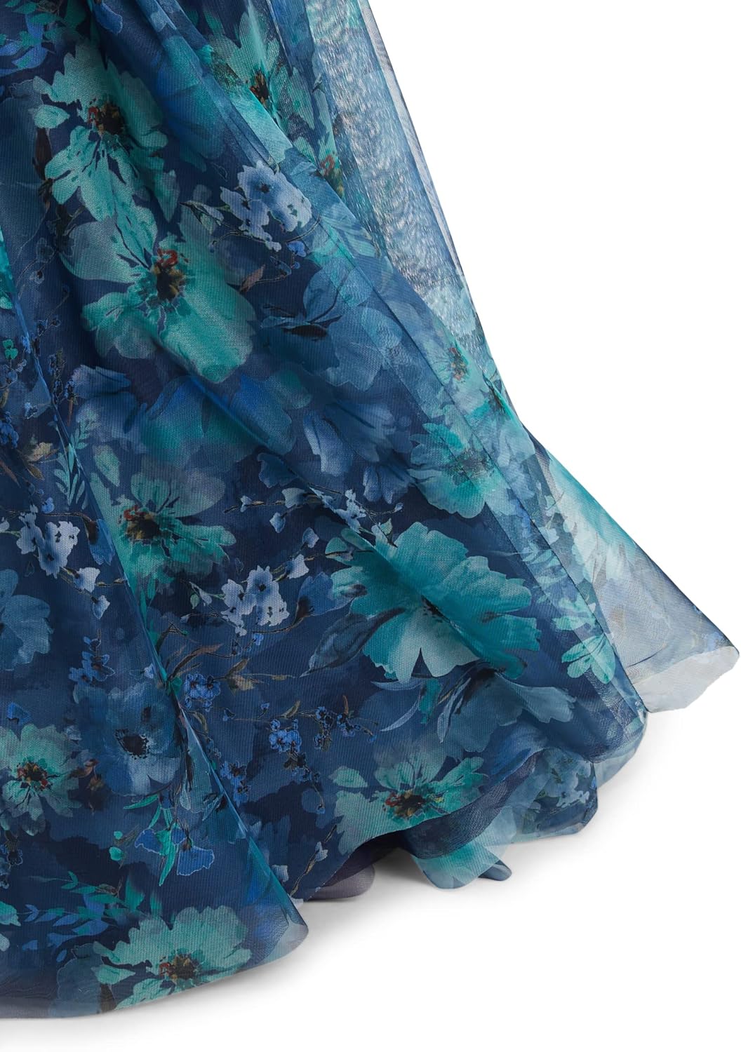 Vera Mont Damen Abendkleid mit Blumenprint 34 Blau, 34 Blau