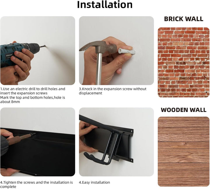 Sinoer Wandhalterung für Werkzeuge 244 cm (96 Zoll) - Garage Organizer mit 18 Haken + 4 S-Haken &amp; 2