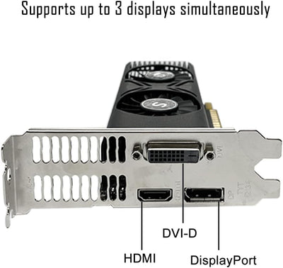 SAPLOS GTX 1050 Grafikkarte für PC, 4GB GDDR5 128-Bit, HDMI DisplayPort DVI-D, Computer-GPU, Gaming