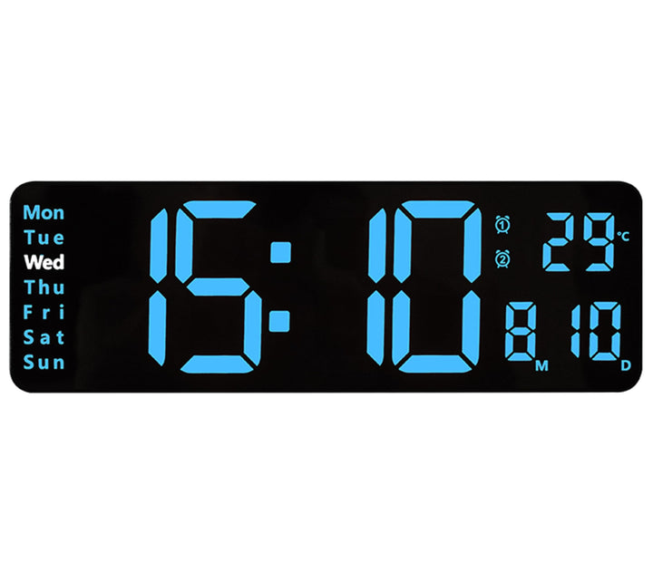 Digitaluhr, 11"-grosses LED-Wanduhrdisplay für Wohnzimmerdekor, Wecker mit Fernbedienung, Timer, 12/