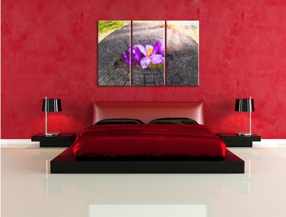 Pixxprint Die Kraft der Natur Kunst / 3-Teilig/Gesamtmass 120cm Leinwandbild bespannt auf Holzrahmen