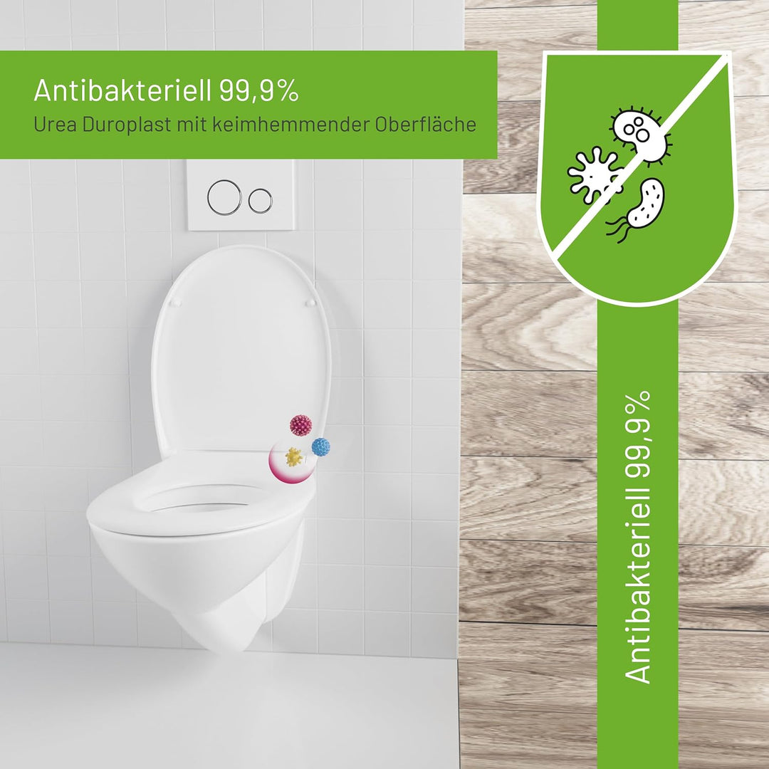 LUVETT® Toilettendeckel mit Absenkautomatik C770 oval, WC-Sitz mit 3 Befestigungsvarianten zur Wahl,