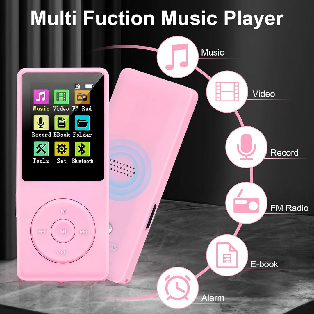 128 GB MP3-Player mit Bluetooth 5.0, COVVY Tragbarer digitaler Musikplayer mit integriertem HD-Lauts