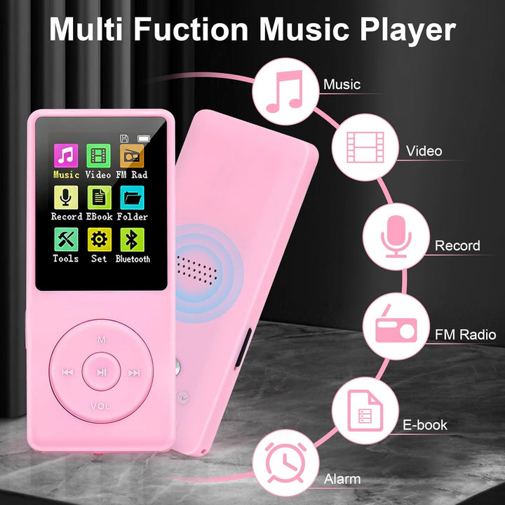 128 GB MP3-Player mit Bluetooth 5.0, COVVY Tragbarer digitaler Musikplayer mit integriertem HD-Lauts