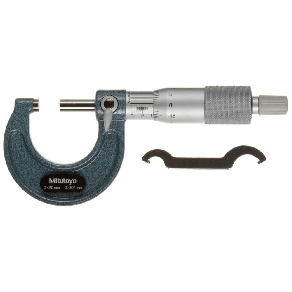 Mitutoyo MIT103-129 Mikrometer mit 0,001 mm Skalierung, Bereich 0-25 mm