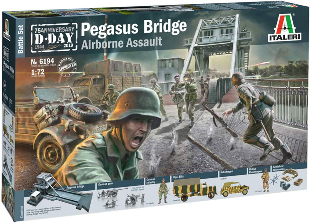 Italeri 6194 - 1:72 Battle-Set-"Pegasus Bridge", Modellbau, Bausatz, Standmodellbau, Basteln, Hobby,
