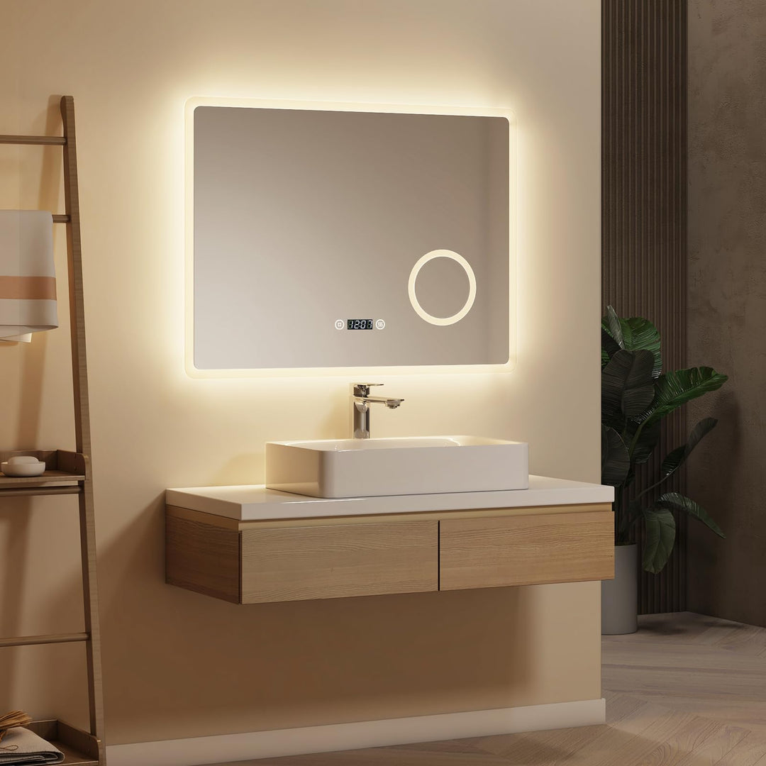 EMKE® LED Badspiegel Lichtspiegel LED Spiegel Wandspiegel mit Touch-Schalter Badspiegel mit Beleucht