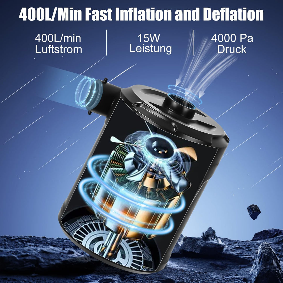 Elektrische Luftpumpe,5200mAh Wiederaufladbare Akku Luftpumpe,Mini Luftpumpe Elektrisch Inflator mit
