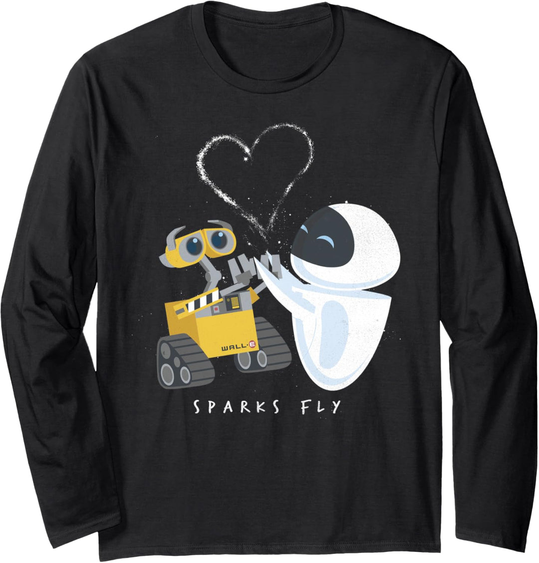 Disney Pixar Wall-E & Eve Sparks Fly Portrait Langarmshirt
