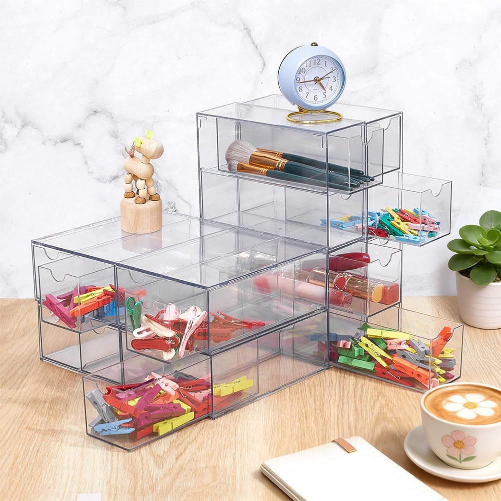 NBEADS 4 Stück Acryl Washi Tape Organizer, Durchsichtiger Washi Tape Aufbewahrungshalter Mit 4 Schub