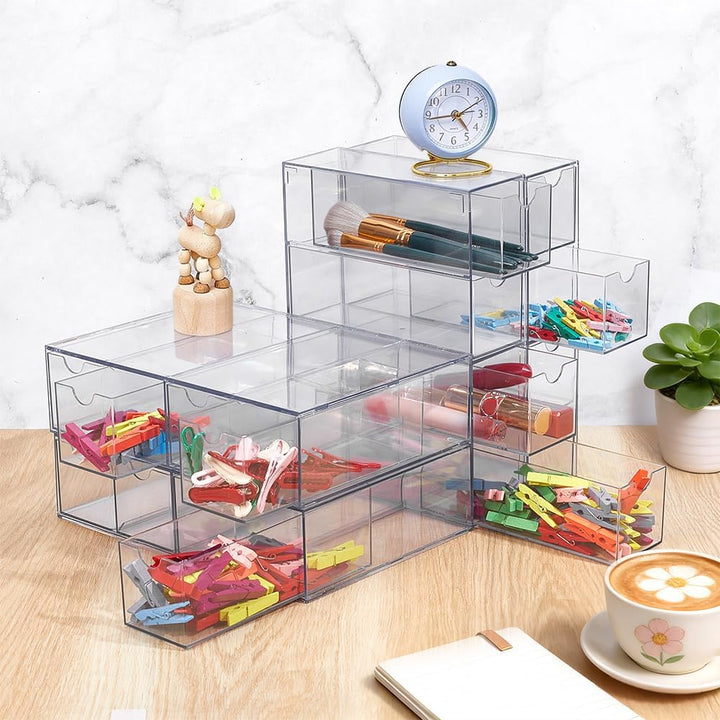 NBEADS 4 Stück Acryl Washi Tape Organizer, Durchsichtiger Washi Tape Aufbewahrungshalter Mit 4 Schub
