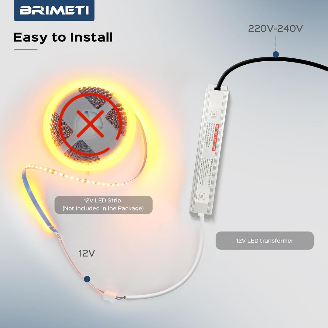 BRIMETI LED Trafo 12V 100W Wasserdicht IP67 LED Treiber Netzteil, Schaltnetzteil LED Transformator 8