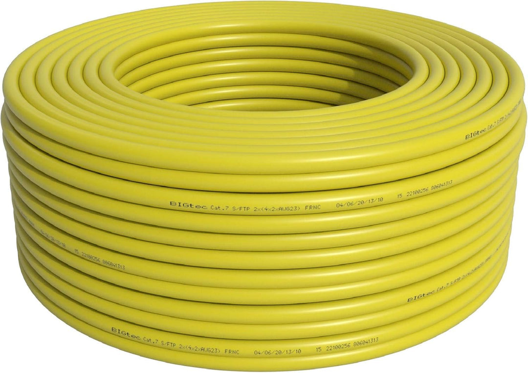BIGtec CAT 7 Netzwerkkabel Verlegekabel LAN Kabel 150m duplex CAT7 PiMF halogenfrei BauPVO Eca POE g