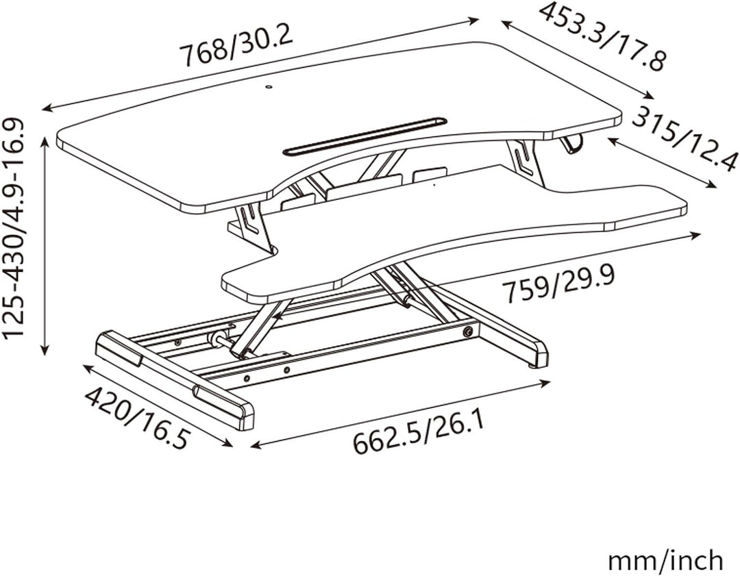 HFTEK Sitz-Steh-Desktop-Schreibtisch Arbeitsplatz Sit & Stand Laptop Mount Workstation (FY63GSD), FY