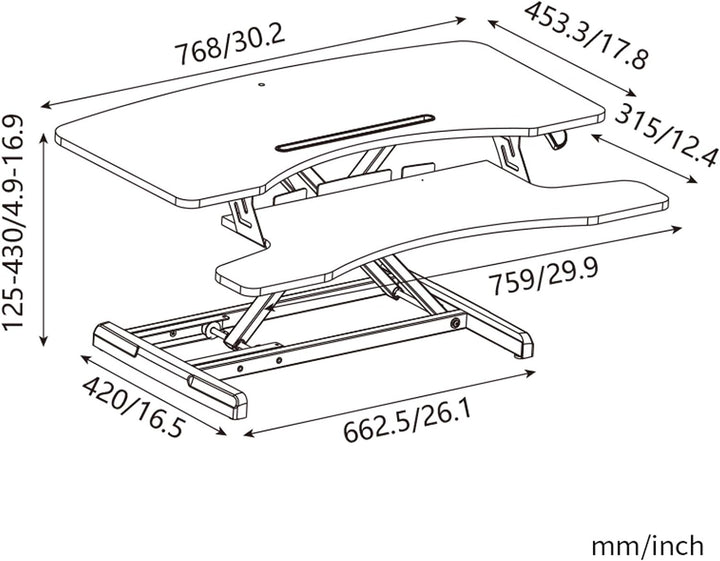 HFTEK Sitz-Steh-Desktop-Schreibtisch Arbeitsplatz Sit & Stand Laptop Mount Workstation (FY63GSD), FY