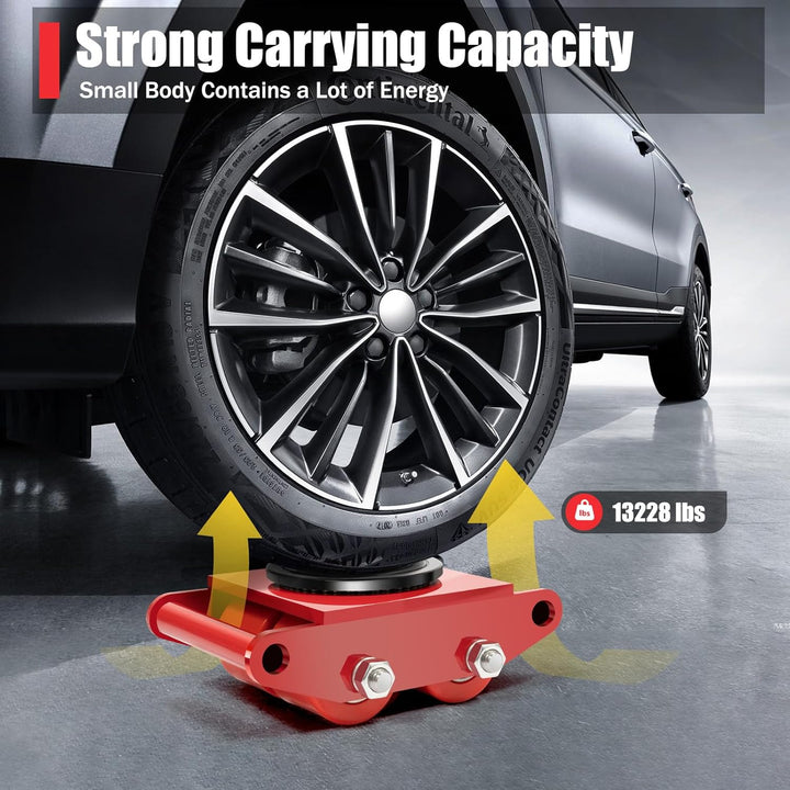 6 * Panzerrollen Roller Transportfahrwerk, Maschinentransport Industrieroller mit 4 PU-Richtungsräde