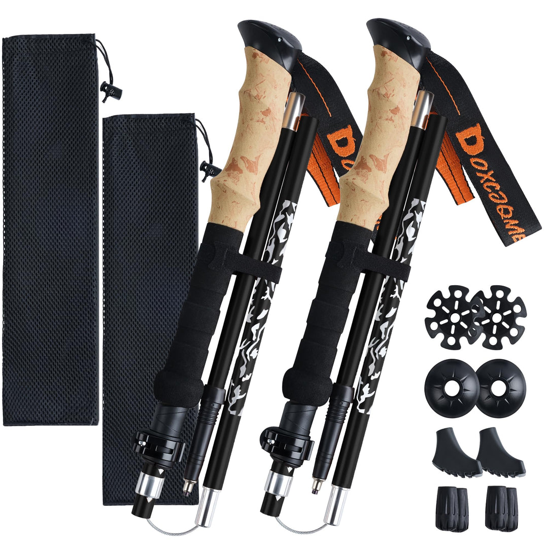 Wanderstöcke Faltbar Aluminium 2PCS Trekkingstöcke Nordic Walking Stöcke Damen Herren 110-130cm Leic