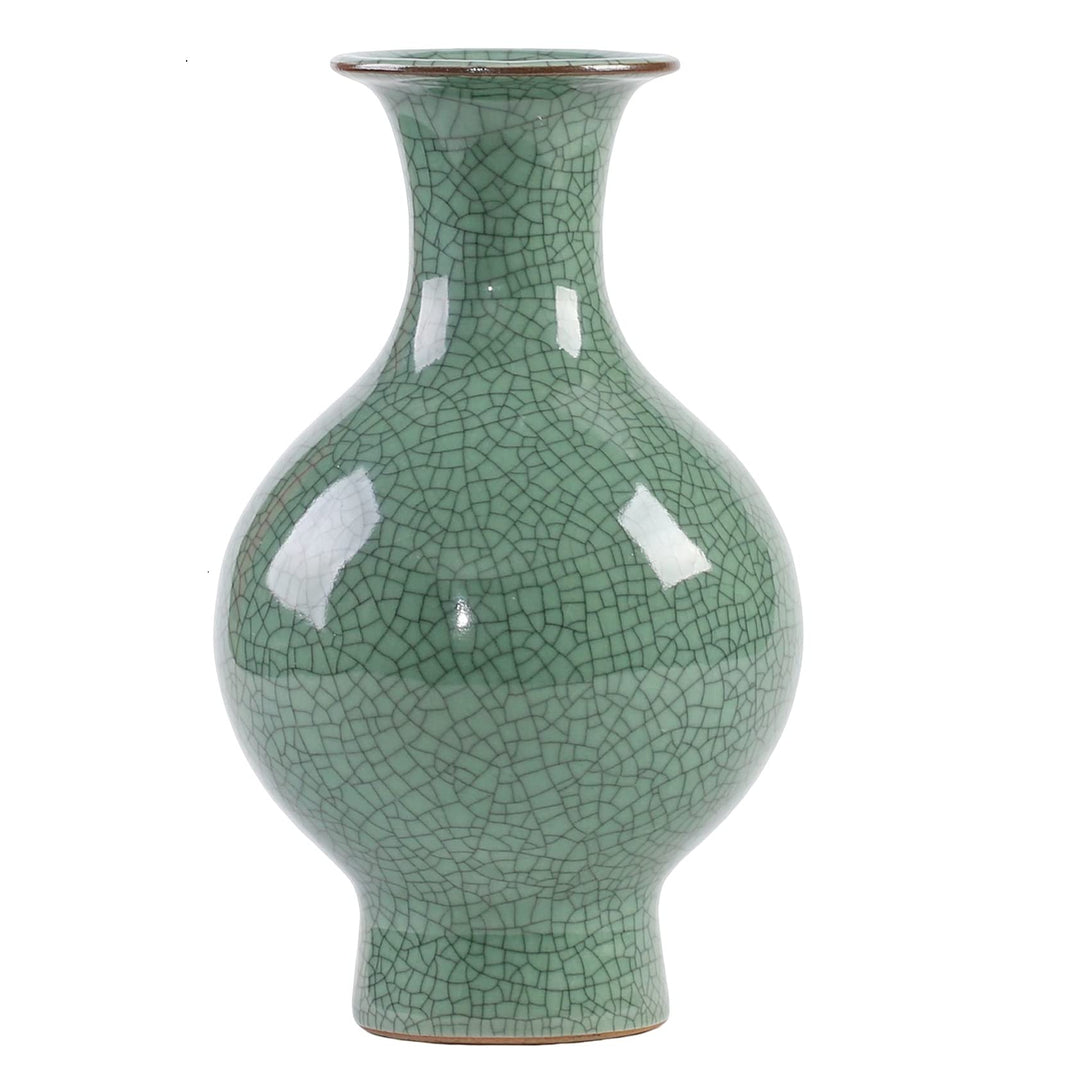 Chinesische Keramikkunst, handgefertigt, antike Eisriss-Glasur, grosse Porzellan-Blumenvase für Heim
