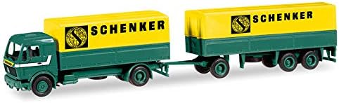 Herpa 308687 Mercedes-Benz Leinwand Cover Trailer Schenker Modell Set