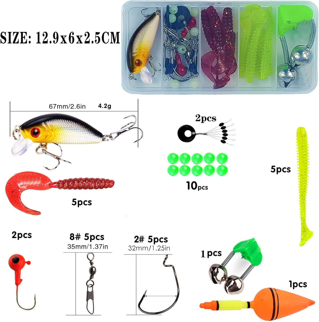 Angelset für Kinder, Rot 1.8m Kinderangel Starter Set, Angelrute Set Kinder mit Angelrolle und Köder