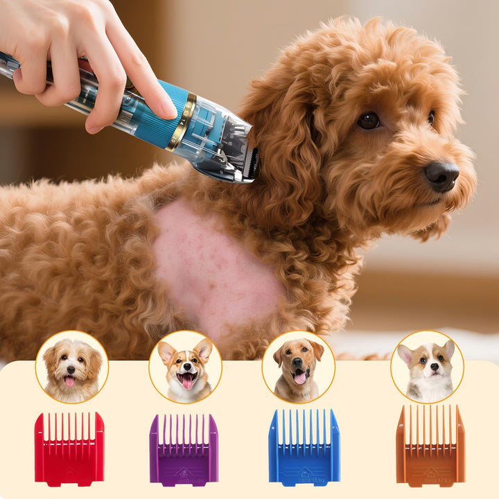 Profi-Hundeschermaschine für dichtes Fell - 55dB Leise, 3 Geschwindigkeitsstufen, IPX5 Spritzwassers