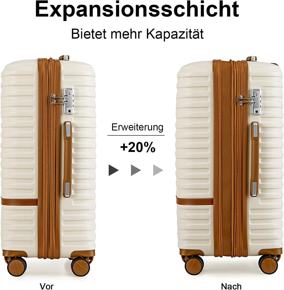 Joyway Kofferset Reisekoffer Set 6tlg Hartschale mit Beautycase Kosmetikkoffe mit 4 Rollen und TSA-S