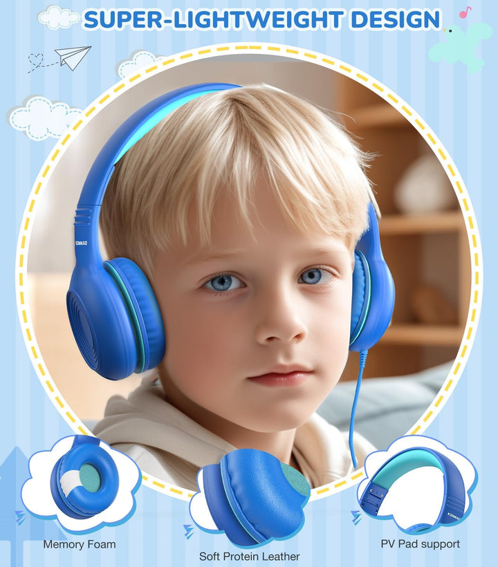 Upgrade USB Typ C Kinder-Kopfhörer, kabelgebundene Kopfhörer für Kinder mit Mikrofon für Jungen und