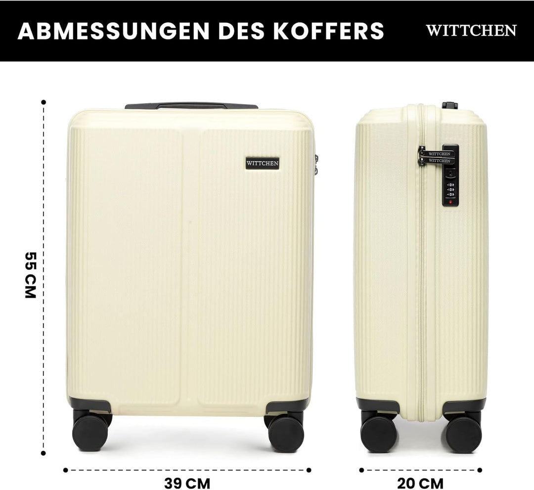 WITTCHEN Stripes Line | Kabinenkoffer 55 × 39 × 20 cm (M) | Hartschale ABS handgepäck Koffer 36 l, 4