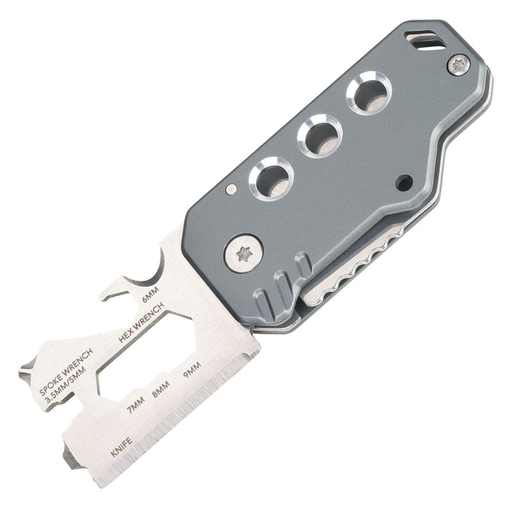 TROIKA Mini-Werkzeug mit 11 Funktionen – KEYTOOL – Messer – Schlüsselanhänger (Drahtschlaufe) – Fade