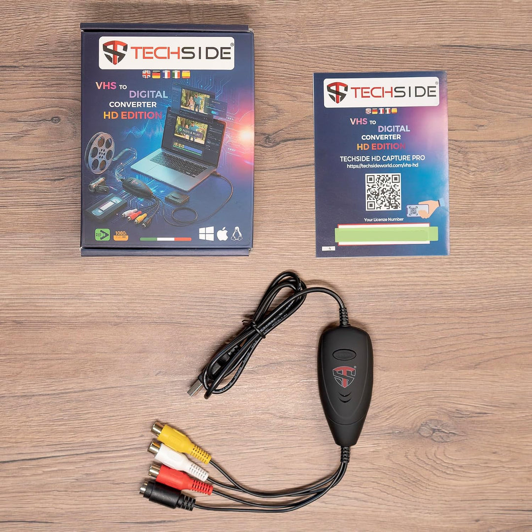 TechSide Video Grabber VHS Digital Analog 2024 | Windows 11 + Neue Software | USB 2.0 Converter VHS