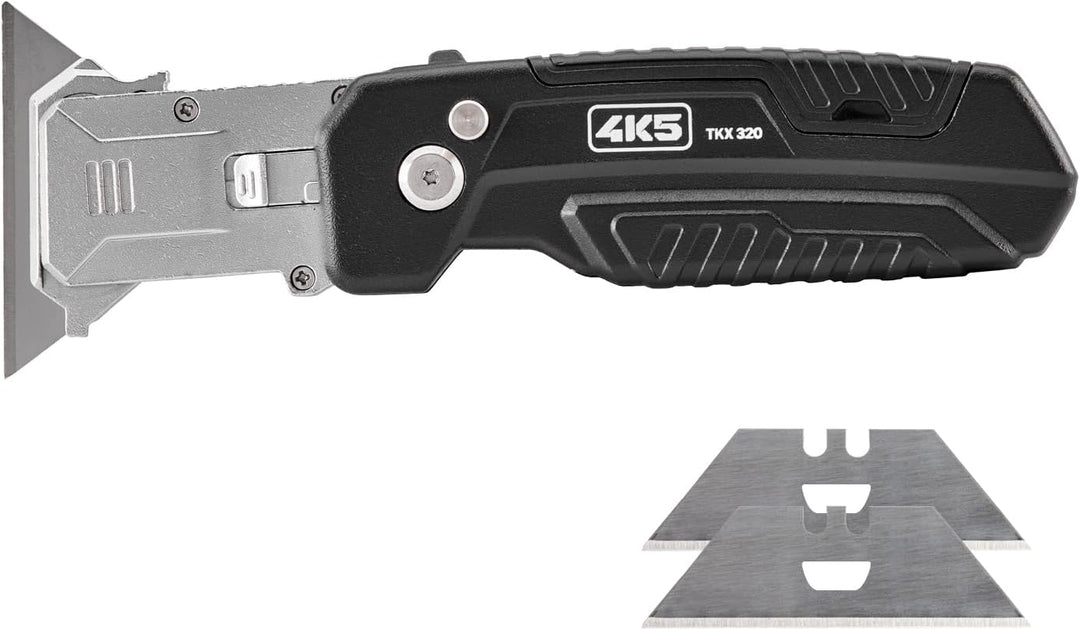 Cuttermesser, TKX 320, mit SK4 Trapezklinge | Schaber-Funktion, 45°/90° einstellbare Klinge, Integri