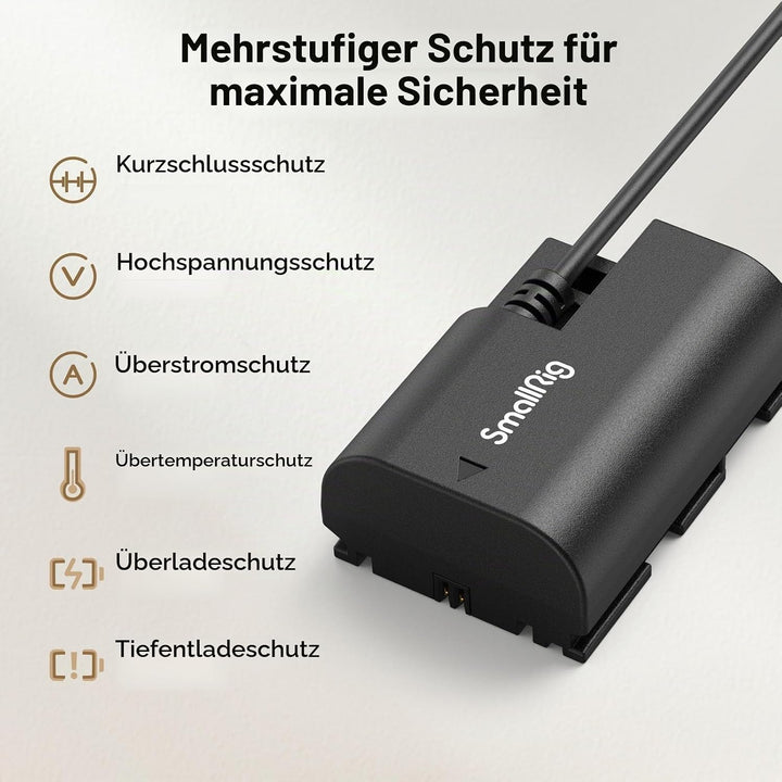 SMALLRIG D-TAP auf LP-E6NH Dummy-Akku, LP-E6NH Spiral-Stromkabel für Canon R5, R6, R7, R, R5C, 5D II