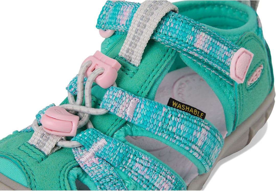 KEEN Unisex-Kinder Seacamp 2 Sandalen 32 EU Bright Aqua Giggle Pink, 32 EU Bright Aqua Giggle Pink