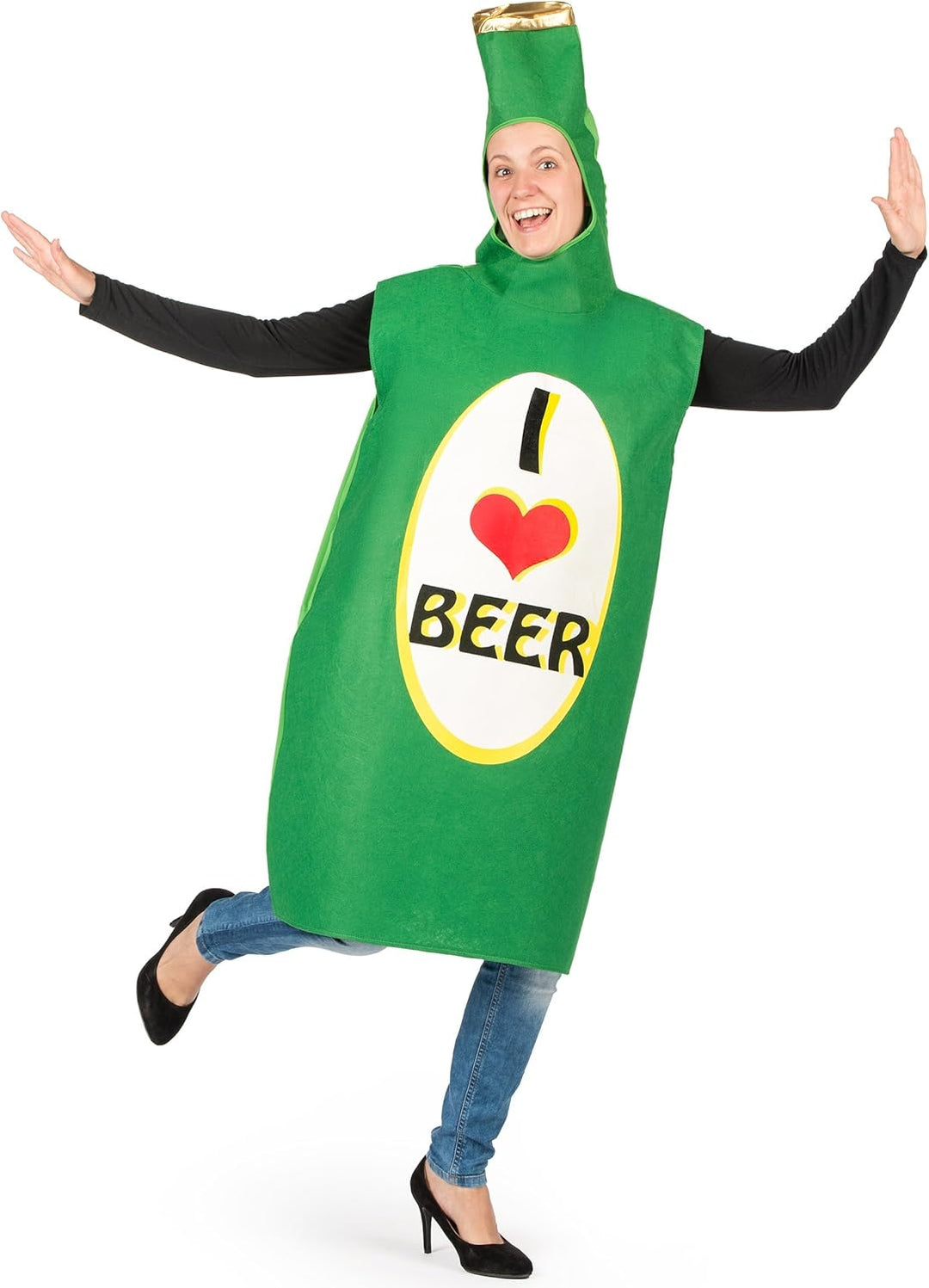 DEGUISE TOI Bierflasche Kostüm für Erwachsene grün I Love Beer