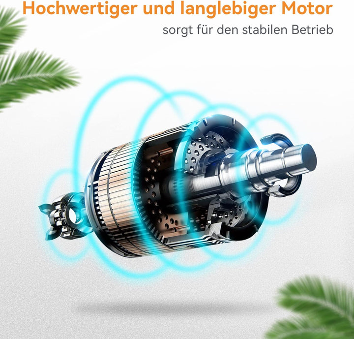 SONNI Deckenventilator mit Beleuchtung und Fernbedienung Leise in 3 Farbtemperatur 119cm Weiss und H