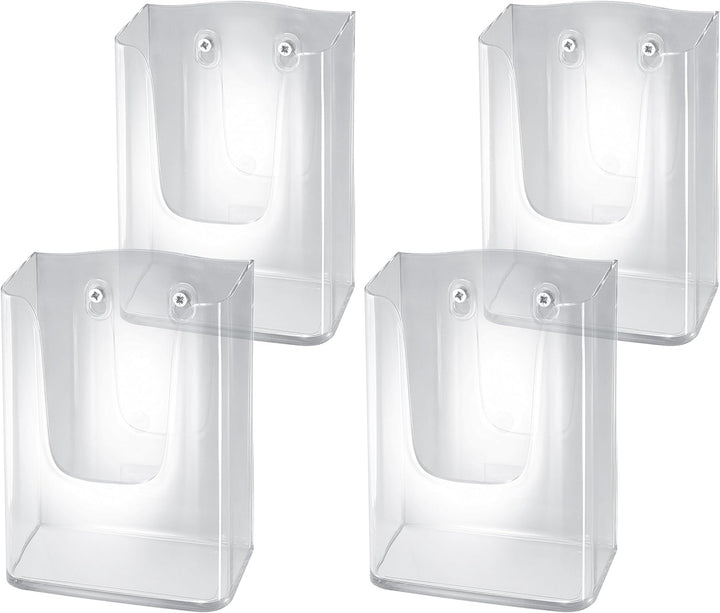 SIGEL LH117/4 Wand-Prospekthalter für DIN lang/A6, aus Acryl, transparent, 4er Pack für DIN lang/A6