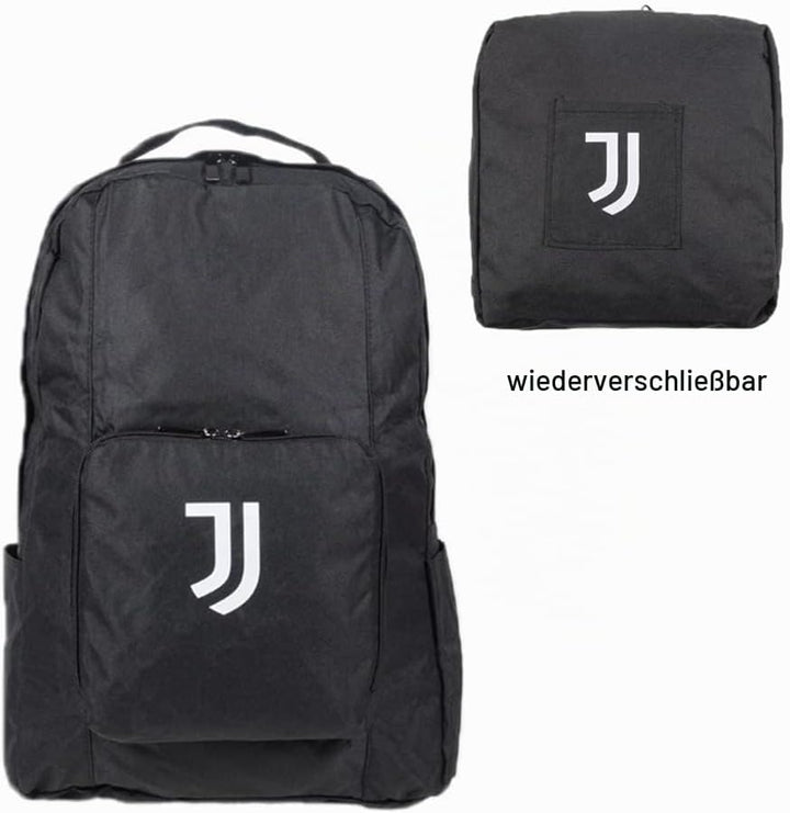 Offizielles Produkt von JUVENTUS, Schwarz, Klappbarer Rucksack für den Einsatz im Koffer und bei Bed