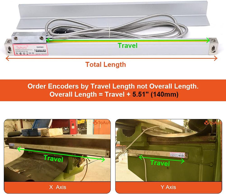 3 Achsen Digitalanzeige-kit mit Linear Massstab Glasmassstab 200mm+350mm+450mm Linearmassstab, DRO 3