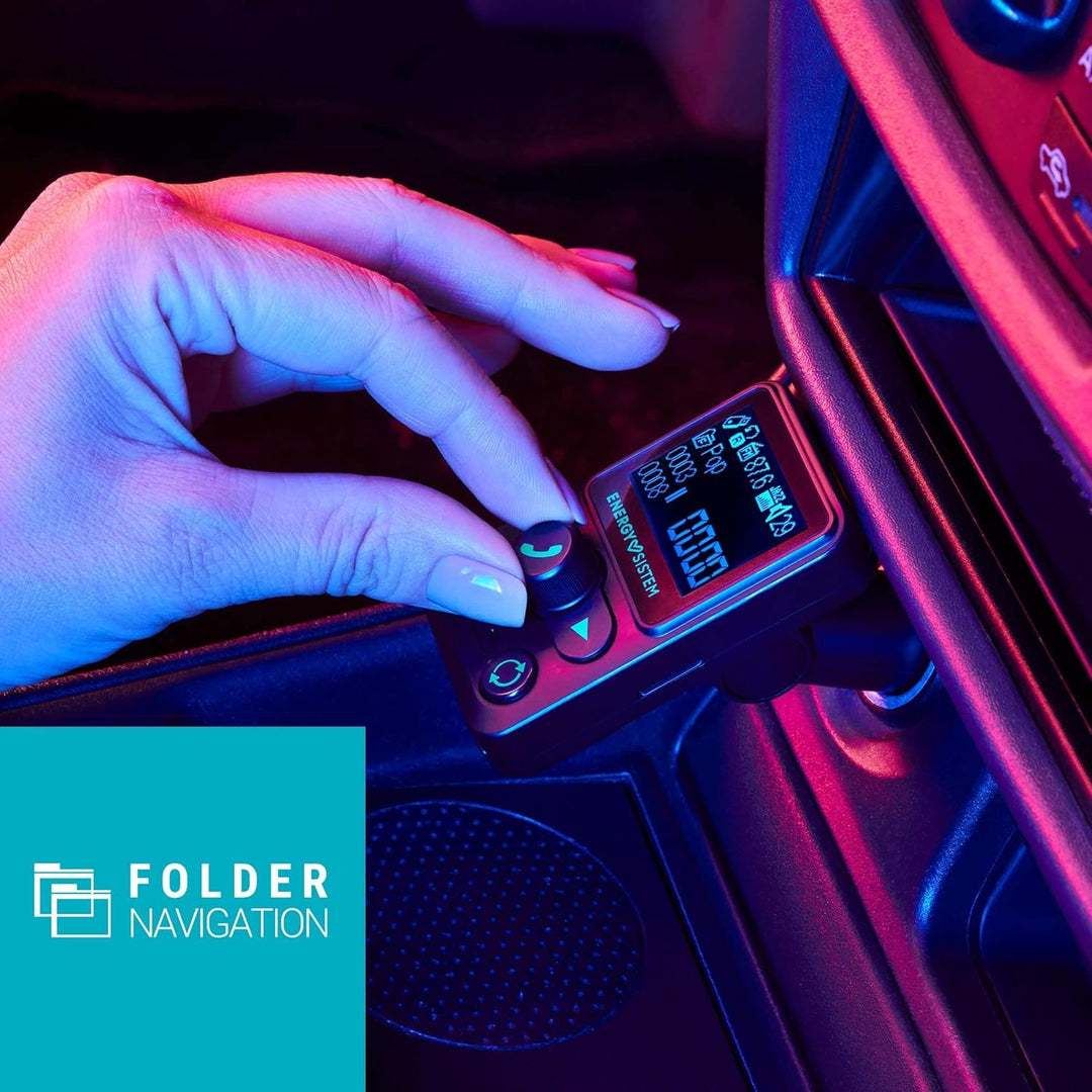 Energy Sistem Car Transmitter FM Xtra (FM-Transmitter zum Musikhören im Auto, 1,4" LCD, Bluetooth®,