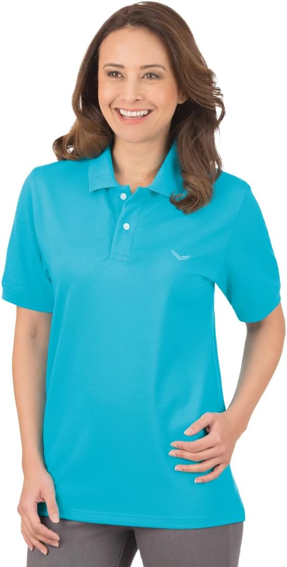 Trigema Damen Polo-Shirt Deluxe Piqué 4XL Azur, 4XL Azur