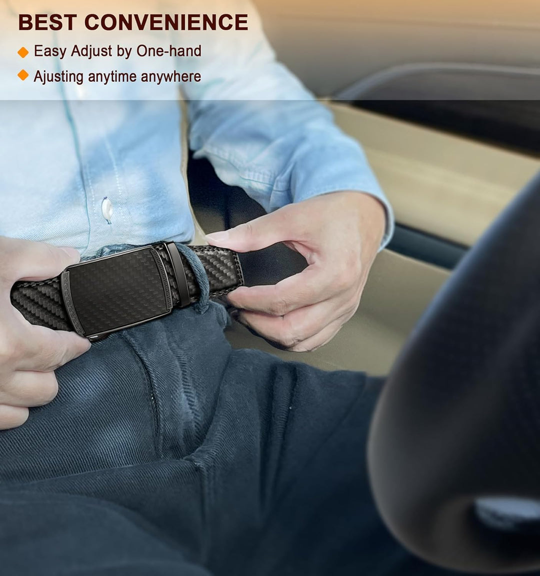 BULLIANT Gürtel Herren, Gürtel Ratsche Ledergürtel Automatikschliesse für Herren Anzug Business Klei