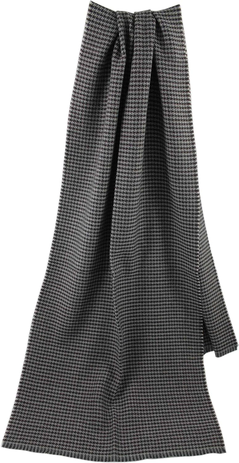 Rotfuchs Schal Webschal Hahnentritt modisch braun grau 100% Wolle (Merino) R-151