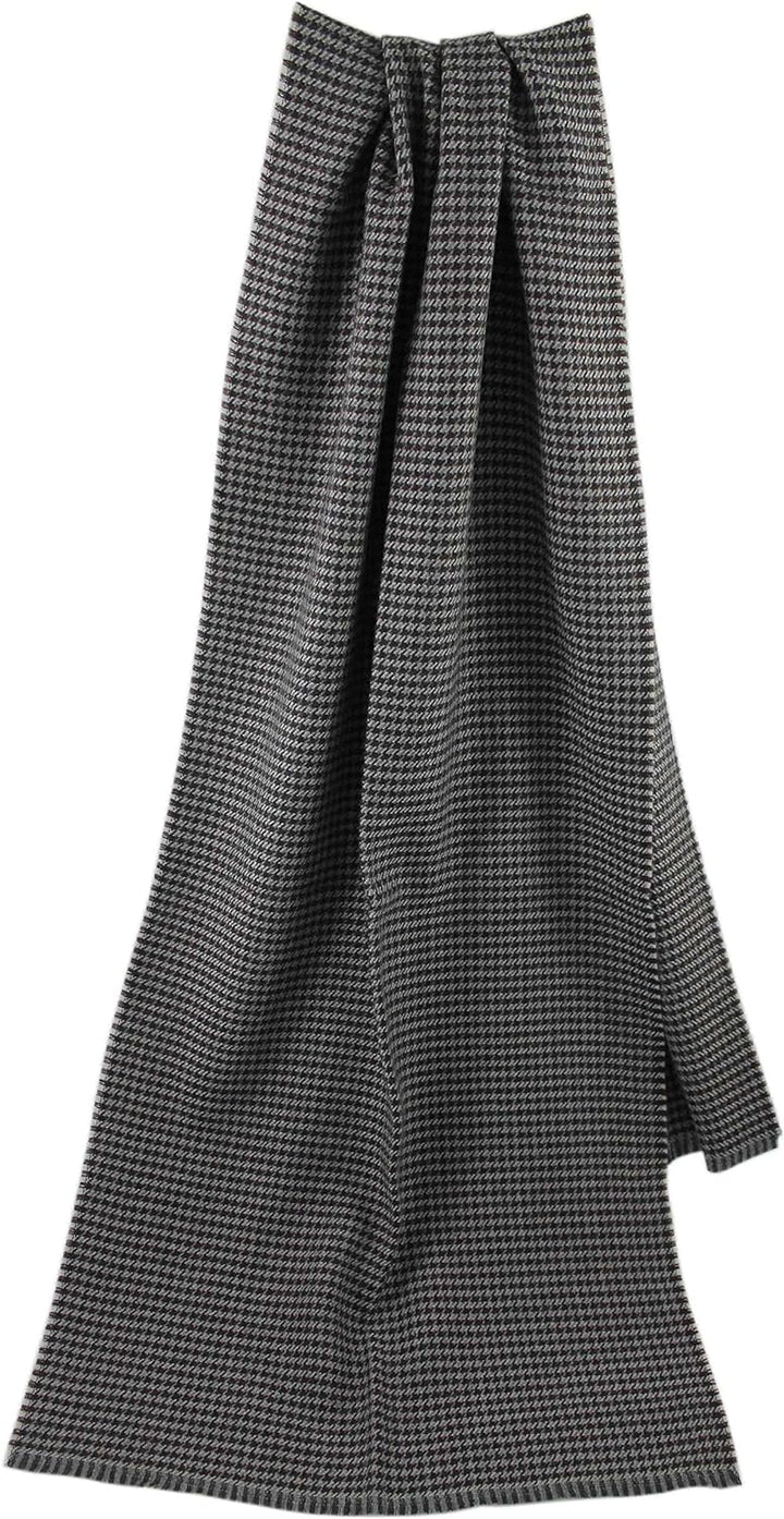 Rotfuchs Schal Webschal Hahnentritt modisch braun grau 100% Wolle (Merino) R-151